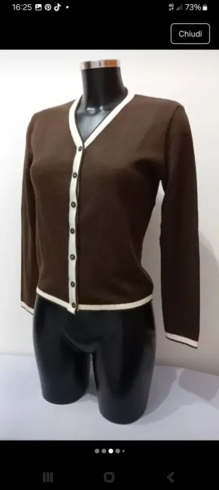 Giacca cardigan donna marrone