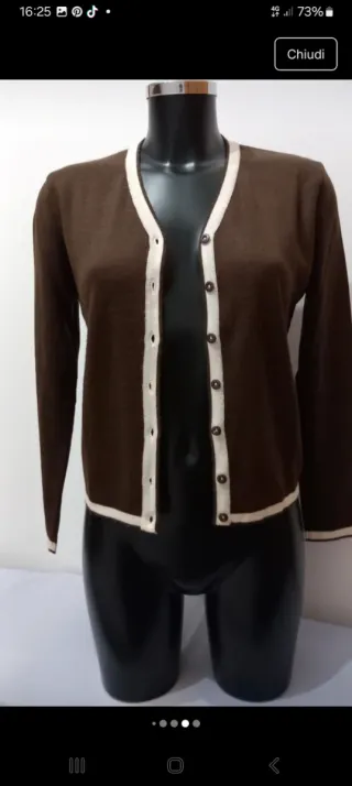 Giacca cardigan donna marrone