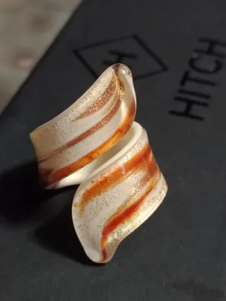 Anello Murano Spirale Vetro autentico di murano