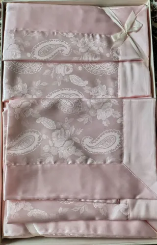 Completo Lenzuola Matrimoniali Rosa Raso