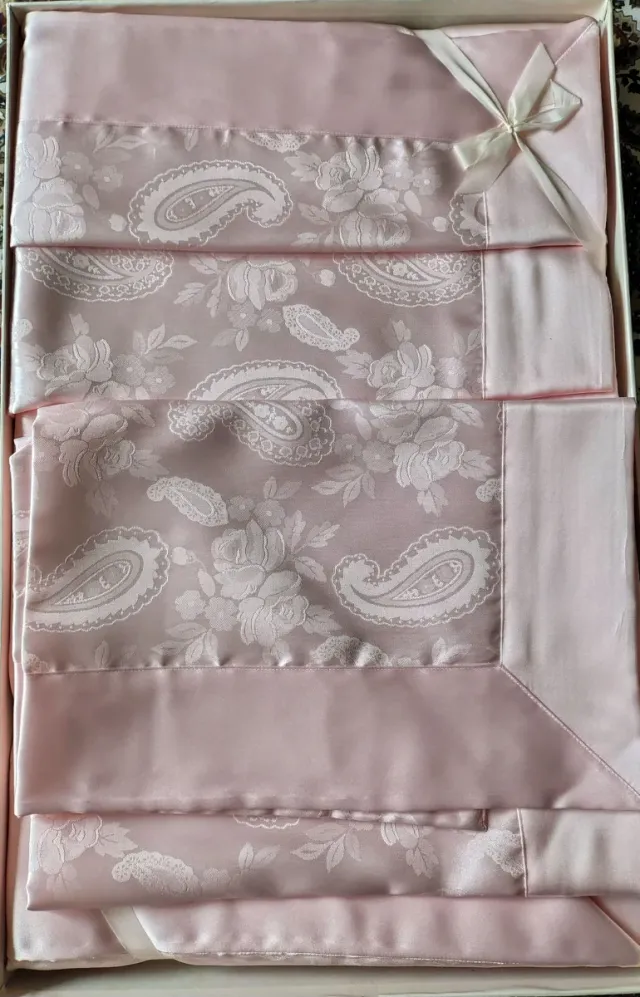 Completo Lenzuola Matrimoniali Rosa Raso