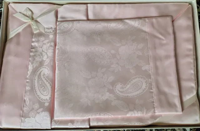 Completo Lenzuola Matrimoniali Rosa Raso