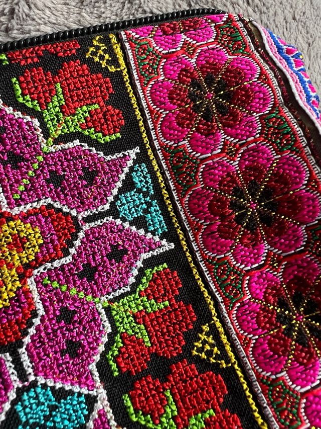 Bolsita monedero étnico flores tribal