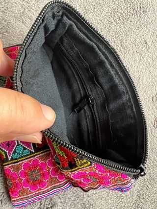 Bolsita monedero étnico flores tribal