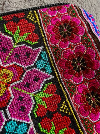 Bolsita monedero étnico flores tribal