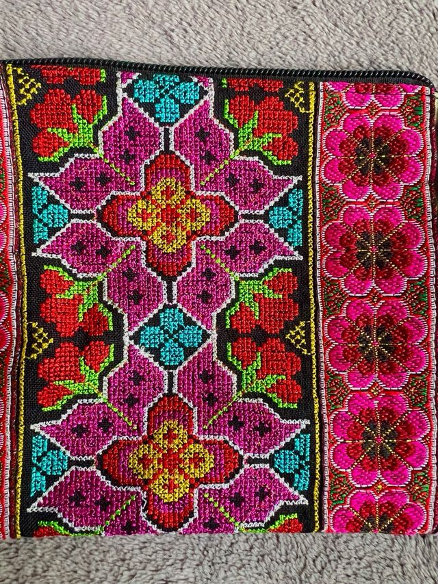 Bolsita monedero étnico flores tribal