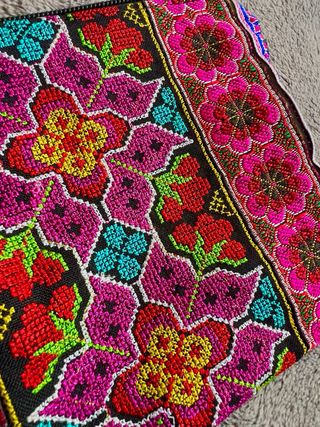 Bolsita monedero étnico flores tribal