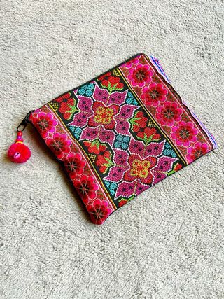 Bolsita monedero étnico flores tribal