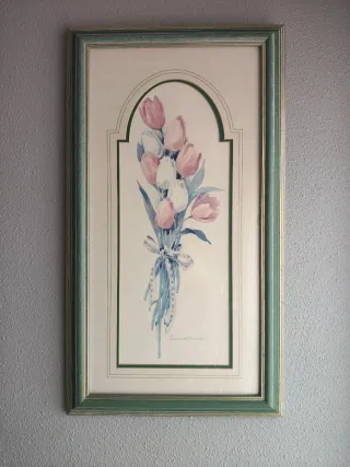 Dos cuadros de tulipanes se venden juntos