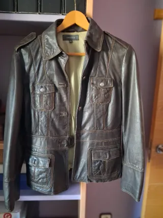 Chaqueta de cuero Trucco Marrón