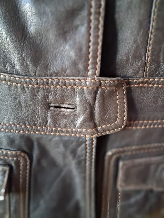 Chaqueta de cuero Trucco Marrón