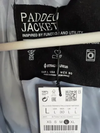 Parka Stradivarius Azul Talla L