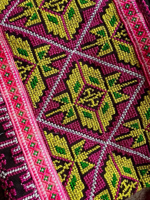 Bolsita monedero bordada tribal