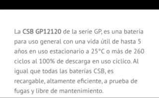 Batería 12V 12Ah CSB
