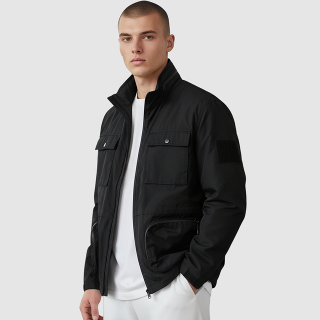 Cazadora hombre multifunción negra