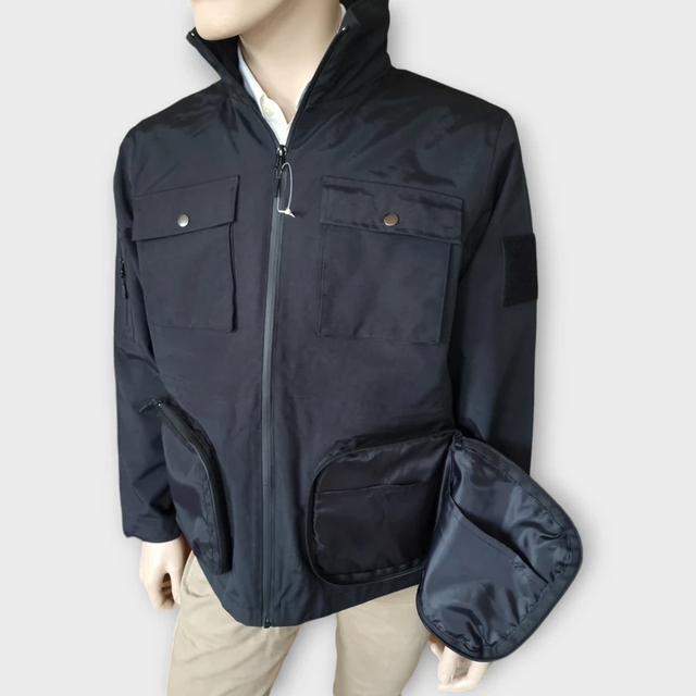 Cazadora hombre multifunción negra