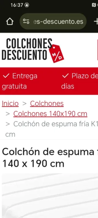 Materasso Miasute in Schiuma Fredda 14cm 140x190