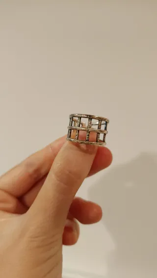 Anillo Tous plata diseño geométrico