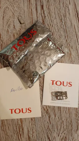 Anillo Tous plata diseño geométrico