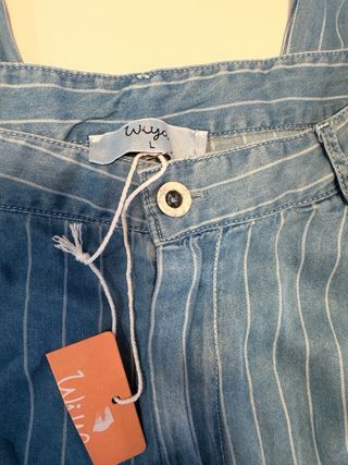 Pantalón rayas azul talla L nuevo con etiqueta