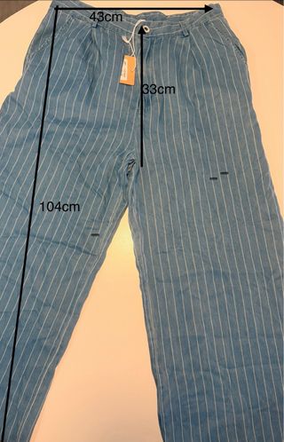 Pantalón rayas azul talla L nuevo con etiqueta
