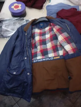 Chaqueta Spagnolo Talla 46 S Azul Marrón acolchada