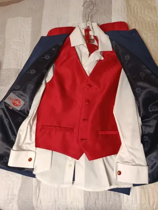 Traje Almirante Talla 10E Comunión Azul/Rojo