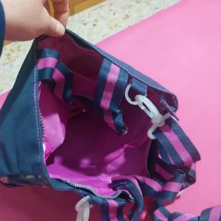 Borsa blu e rosa