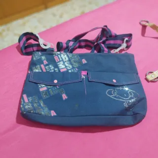Borsa blu e rosa
