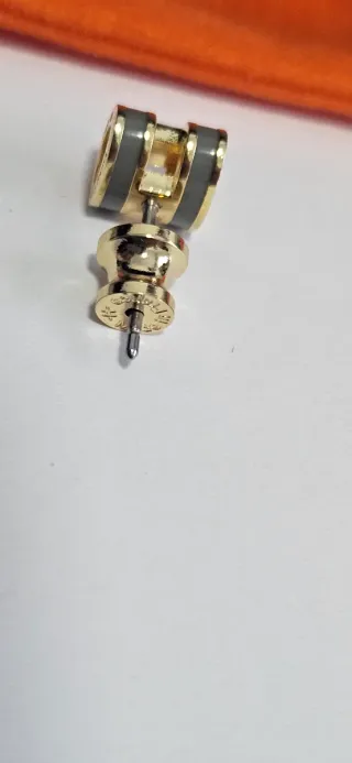 Pendientes Hermès H Dorados y Gris