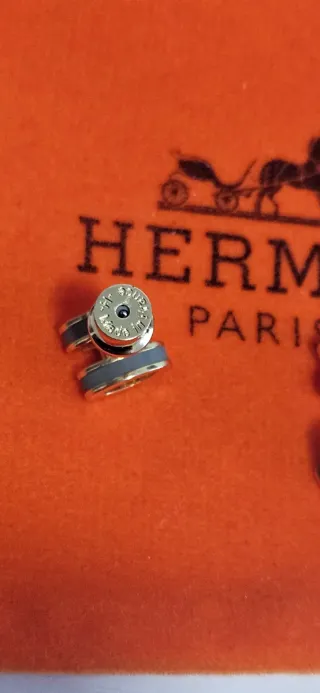 Pendientes Hermès H Dorados y Gris