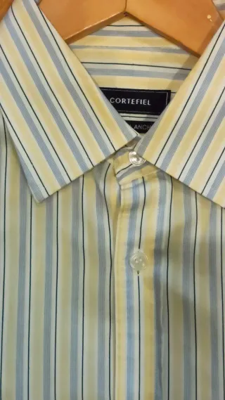 Camisa Cortefiel Rayas finas Azules y Amarillas