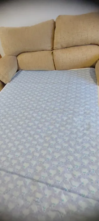 Sofá Cama Beige Tela