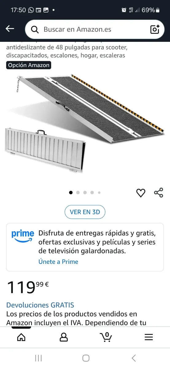 Rampa plegable para minusválidos