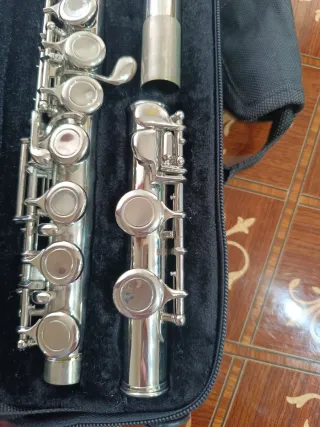 Flauta Travesera Plata con Estuche