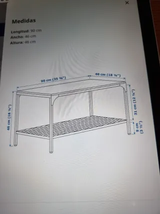 Tavolo da centro Ikea in legno e metallo
