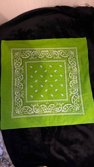 Bandana Verde Estampada 100% Algodón