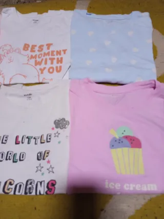 Conjunto de 8 T-shirts infantis