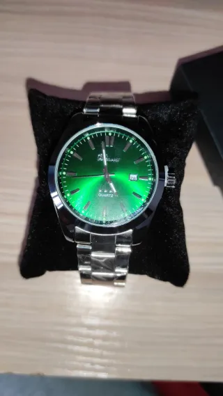 Reloj Denwasi Hombre Verde y Plateado