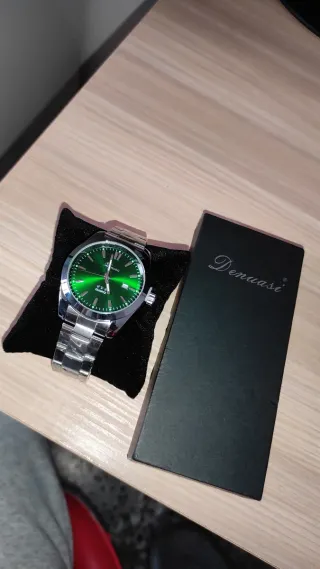 Reloj Denwasi Hombre Verde y Plateado
