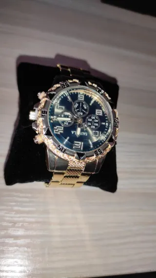 Reloj SAIYA Hombre Dorado y Azul