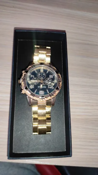 Reloj SAIYA Hombre Dorado y Azul