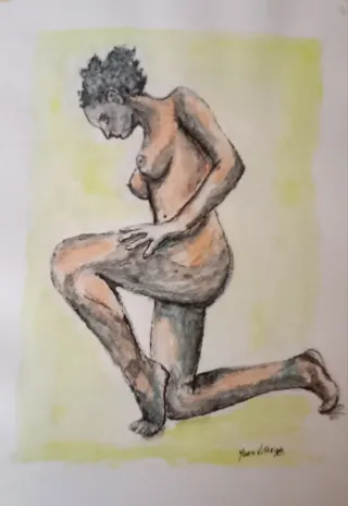 Quadro aguarela e pastel original 21x30cm