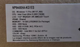 Portátil Samsung Galaxy Book5 Pro Intel Ultra 5