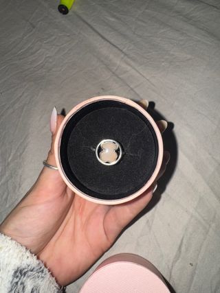 Anillo Oso Rosa y Plata