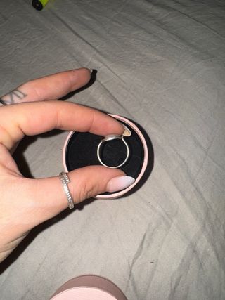 Anillo Oso Rosa y Plata