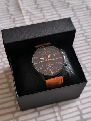 Reloj Negro y Marrón para Hombre