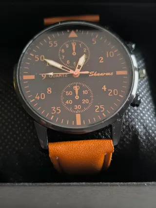 Reloj Negro y Marrón para Hombre