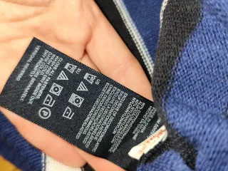 Suéter Tommy Hilfiger Rayas Cremallera Azul