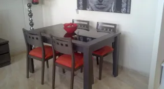 Tavolo da Pranzo in Legno e Vetro Estensibile